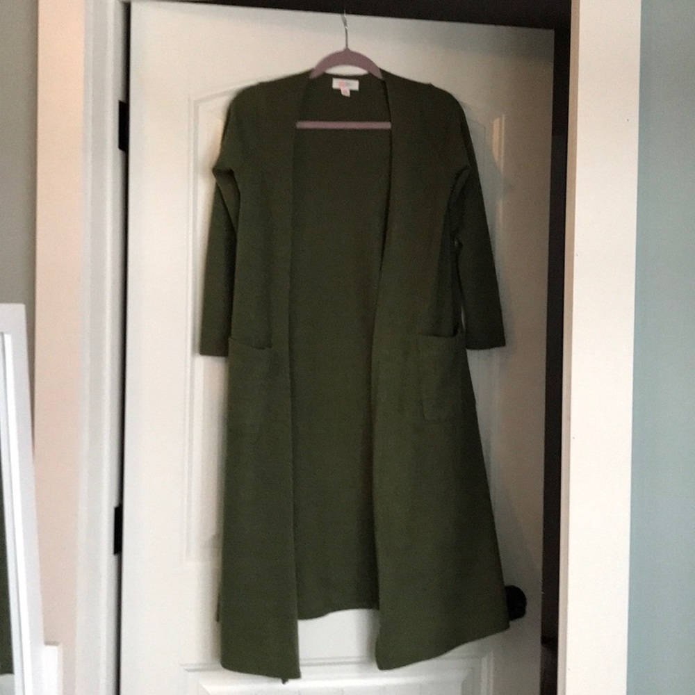 Olive green LuLaRoe Sarah duster